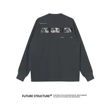 秋冬用のゆったりとした長袖Tシャツ【  デジタルプリント・快適な着心地】