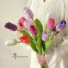 高級感のあるリアルなチューリップの造花ブーケ【インテリア装飾用】