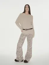 付智恩 一字肩のメリノウール混合セーター【シンプル・スタイル・女性用】