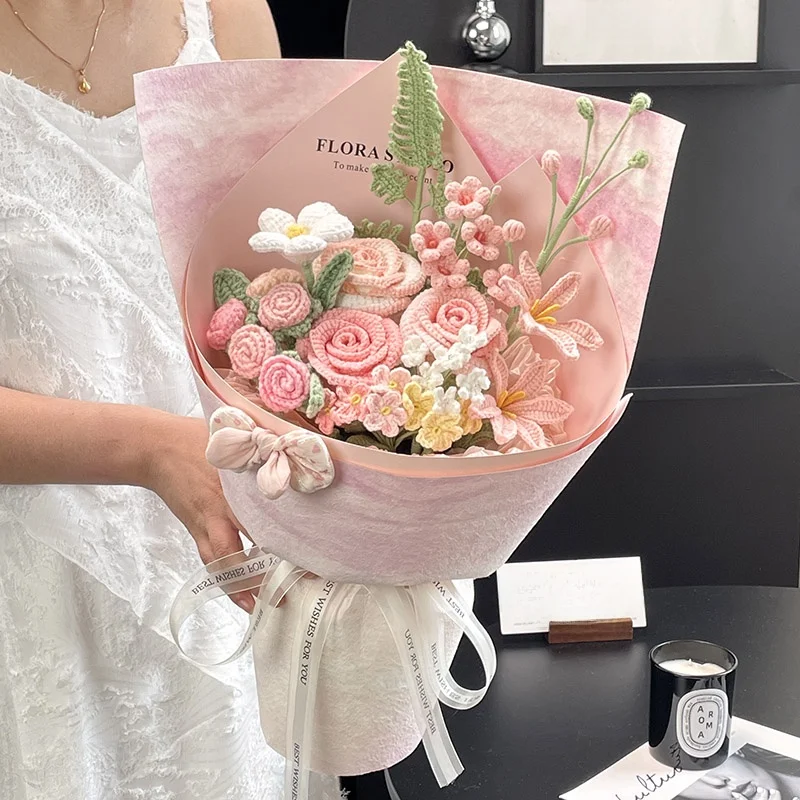 編み物 小物 プレゼント どう選ぶ？手編みのフラワーブーケが女子への愛を伝える理由