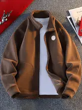 極上の柔らかさのアメリカンスタイルジャケット【春秋用・カジュアル・ハイネック・ルーズフィット】