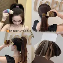 高いポニーテール用の高弾力耐久ヘアゴム【大人用・痛めない素材・韓国製】