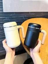 316食品グレードステンレス製 保温マグカップ【温度表示・ハンドル付き・オフィス用・男女兼用】