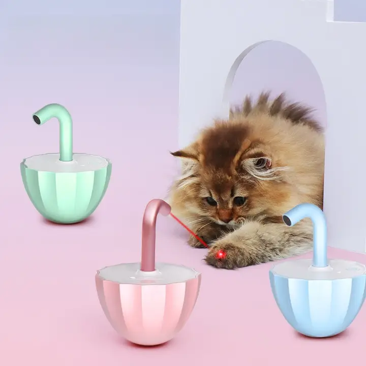 猫用知能電動レーザーポインター【回転型・倒れないおもちゃ・赤外線・幼猫向け】