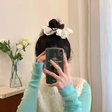 レースエッジのサークルヘアゴム【女性用・高級感・お団子ヘア用・ヘアアクセサリー】