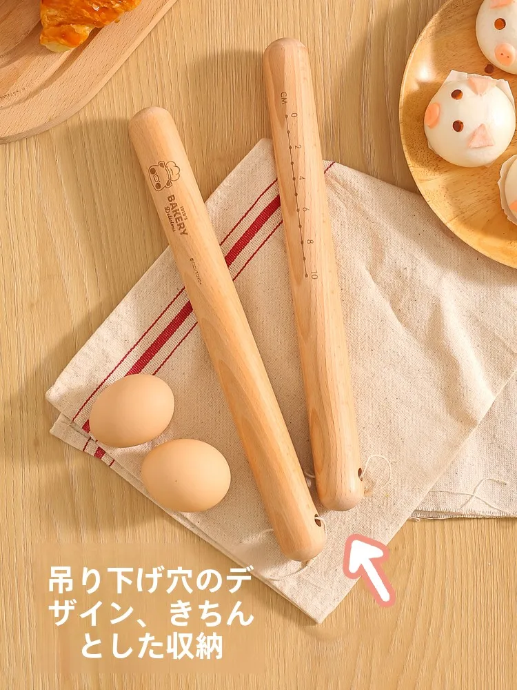 川島屋＆lulu豚 コラボ 木製家庭用麺棒3点セット：こむろあみの実用性と使い分けのガイド