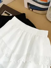 レースフリルのAラインミニスカート【二重構造・春夏用】