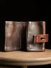 イタリア産トップレザー メンズ多機能財布【水洗い加工・オイルドレザー・短型縦型】