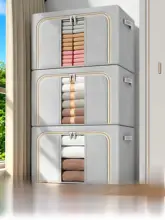 大容量衣類整理ボックス【折りたたみ式・家庭用・収納に便利】（セットアップ対応）