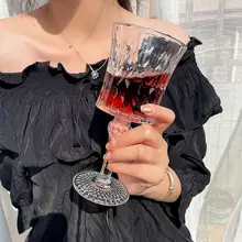 ハイボールグラス シャンパングラス ワイングラス ジュースグラス 透明ガラス ヴィンテージ 高いデザイン性