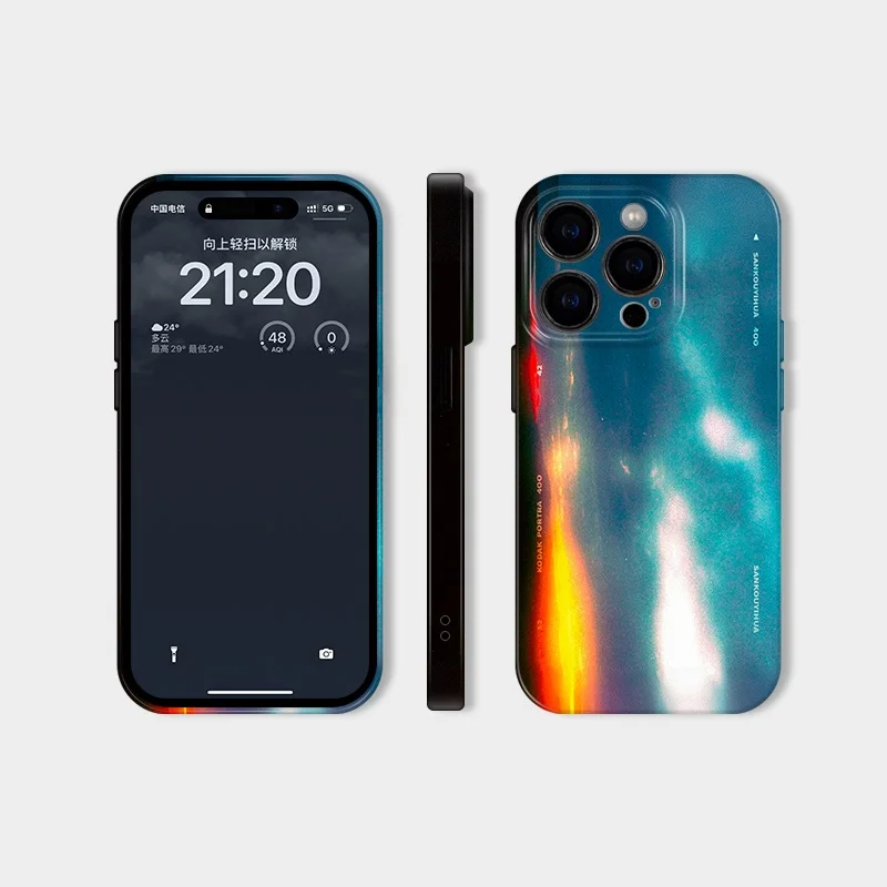 夕陽デザインのiPhone用保護ケース：アート感と高級感を融合した2in1ソフトシェルの実用性解析