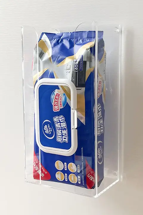 キッチン用ウェットティッシュ収納ボックス【壁掛け式・穴あけ不要】
