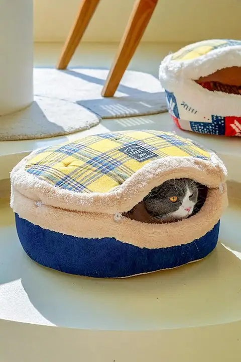 冬用 あんこ風キャットハウス【閉じたデザイン・保温効果】