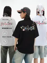 刺繍花柄デザインの男女兼用Tシャツ【夏用・短袖・ヴィンテージスタイル】