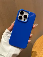 高級感あるiPhone用ケース【ブリリアントブルー・全包カバー・ソフトシリコン】