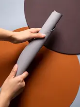 防水・断熱 大型円形レザーランチョンマット【花瓶・トレイ・テーブル用】