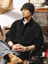 アメリカンビンテージ風 ハードコットンワークシャツ【秋用・カジュアル・ルーズフィット】