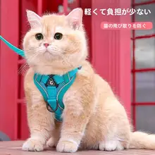 調整可能な猫用ハーネス【脱走防止・外出用・リード付き】