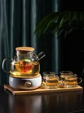 ガラス花茶壺 茶器セット 花茶用 耐熱 加厚デザイン