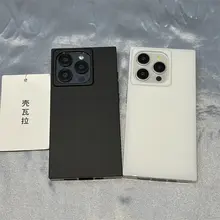 シンプルなデザインのiPhoneケース【角型・ブラック・男女兼用】