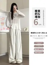 レースワイドパンツ【夏用・高腰・フィット・新中式風・アイスシルク】