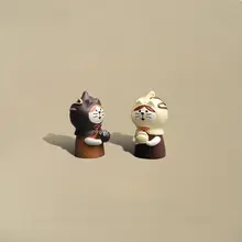 デスクトップ用クリエイティブキャラクター ミニレジン飾り【可愛いクマと猫・車載ギフトにも最適】