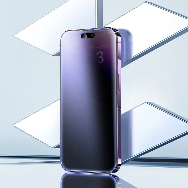 SmartDevil 強化ガラスフィルム 覗き見防止 マット フルカバー 指紋防止 耐衝撃 iPhone対応