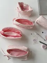 ペンケース 筆箱 大容量 ピンク 水玉 いちご柄 学生用 文房具 収納ポーチ 「Soda Fantasy」