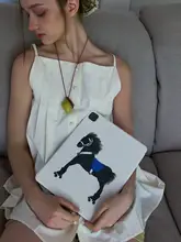 可愛いデザインのiPadケース【天馬と黒猫のイラスト・マグネット付き・レトロスタイル・持ち運び便利】