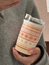 フェア島デザインのコーヒーカップ【保温機能・携帯用・クリスマスカートゥーン】