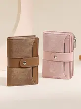 シンプルな短い財布【大容量・多カードポケット・レトロ感・学生向け】（セットアップ対応）