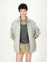 AFTADAWN チェック柄ポロシャツ【長袖・ゆったりシルエット・重ね着風】