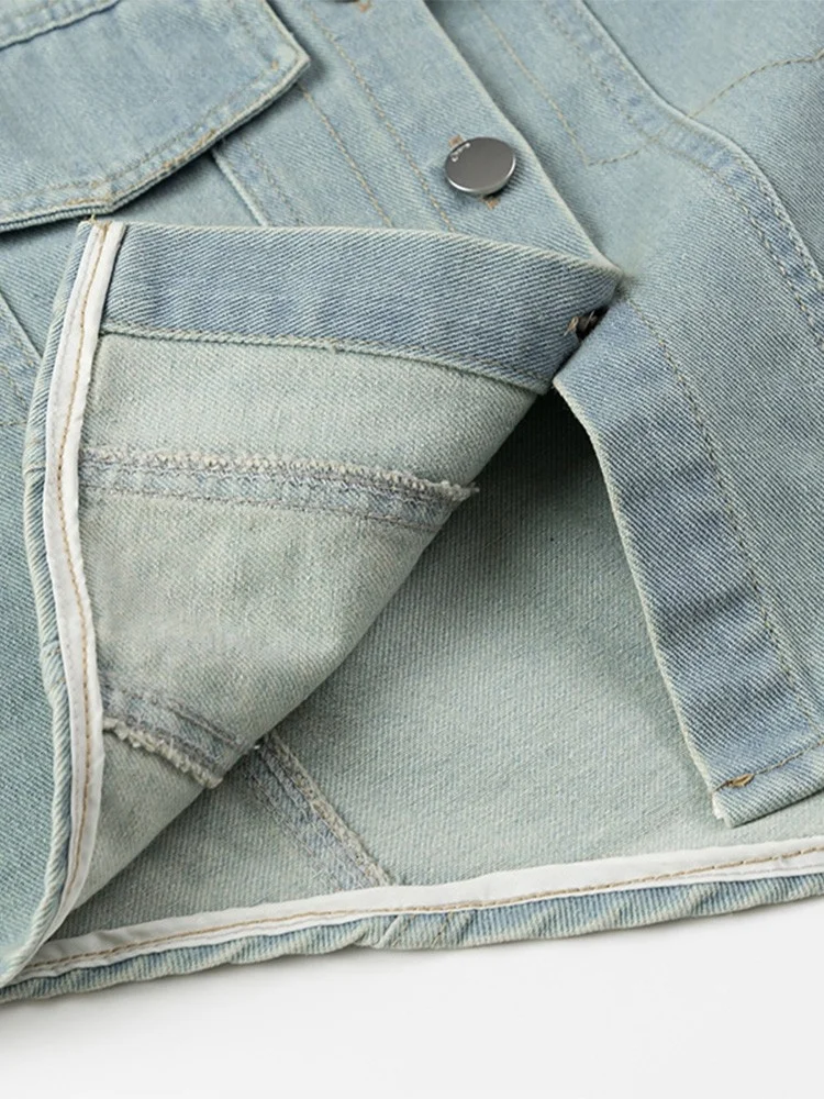 レトロデザインの薄手短袖デニムジャケット：夏用の軽量着用に最適な選択