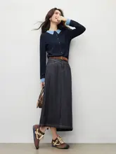 カラーブロックデザインのカーディガン【ダブルカラー・女性用・秋用】