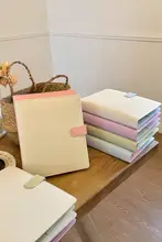 PU製 ピンクとブルーの4区分カートリッジアルバム【3インチ・アイドルカード収納可・活用型】