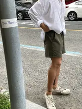 リネン素材のメンズショートパンツ【夏用・ストレート・ゆったり・カジュアル】