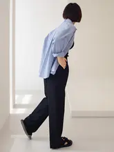 涼しさと快適さを両立！エアリーな高腰ワイドパンツ【ストレート・ドレープ感・スリム効果】