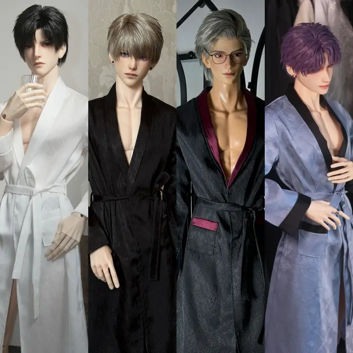 恋と深淵をテーマにしたバスローブ【ID75対応・BJDドール用・ショートパンツ付き】（セットアップ対応）