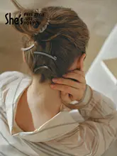 古銅色の軽量ヘアクリップ【シンプルデザイン・サイドクリップ・細い髪用】