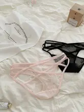 交差デザインのセクシーなハイカット透け感ショーツ【薄手・低腰・トライアングル】（セットアップ対応）