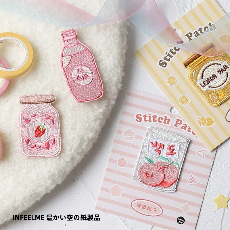 可愛い布貼り刺繍パッチ：DIY・ファッション・スマホケース用の粘着タイプデザイン