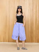 ヒップホップスタイルの反射素材ショートパンツ【速乾・ラフなデザイン・レイヤード対応】（セットアップ対応）