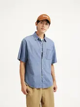 半袖デニムシャツ メンズ 綿100% 肌触り柔らか クラシック ヴィンテージ 夏物