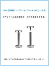 医療用チタン製 平頭イヤリング【ショートポスト・睡眠用・耳穴ケア】