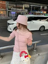 桜柄オフショルダーピンクTシャツ【フィット感・女性用】（セットアップ対応）