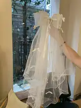 リボン付きベールヘッドドレス【ロリータ風・ボリューム感・花嫁用】