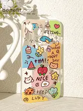 手描きカートゥーンデザインのiPhoneケース【透明シリコン製・防塵・iPhone各機種対応】
