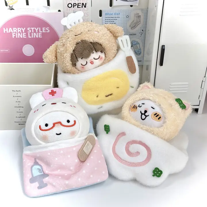 かわいいコットン製キャラクターヘッドカバー付きピロー袋【シンプルなウサギ＆クマデザイン】