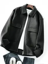 柔らかいラムウールの快適なビジネスカジュアルジャケット【大きなポケット付き・翻領・秋用】