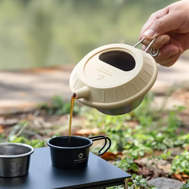 耐高温シリコンカバー付きキャンプ用マグ【ドリップコーヒー・ティーポット対応】